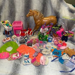 Giant Barbie accessories bundle- clothes, shoes more in description
